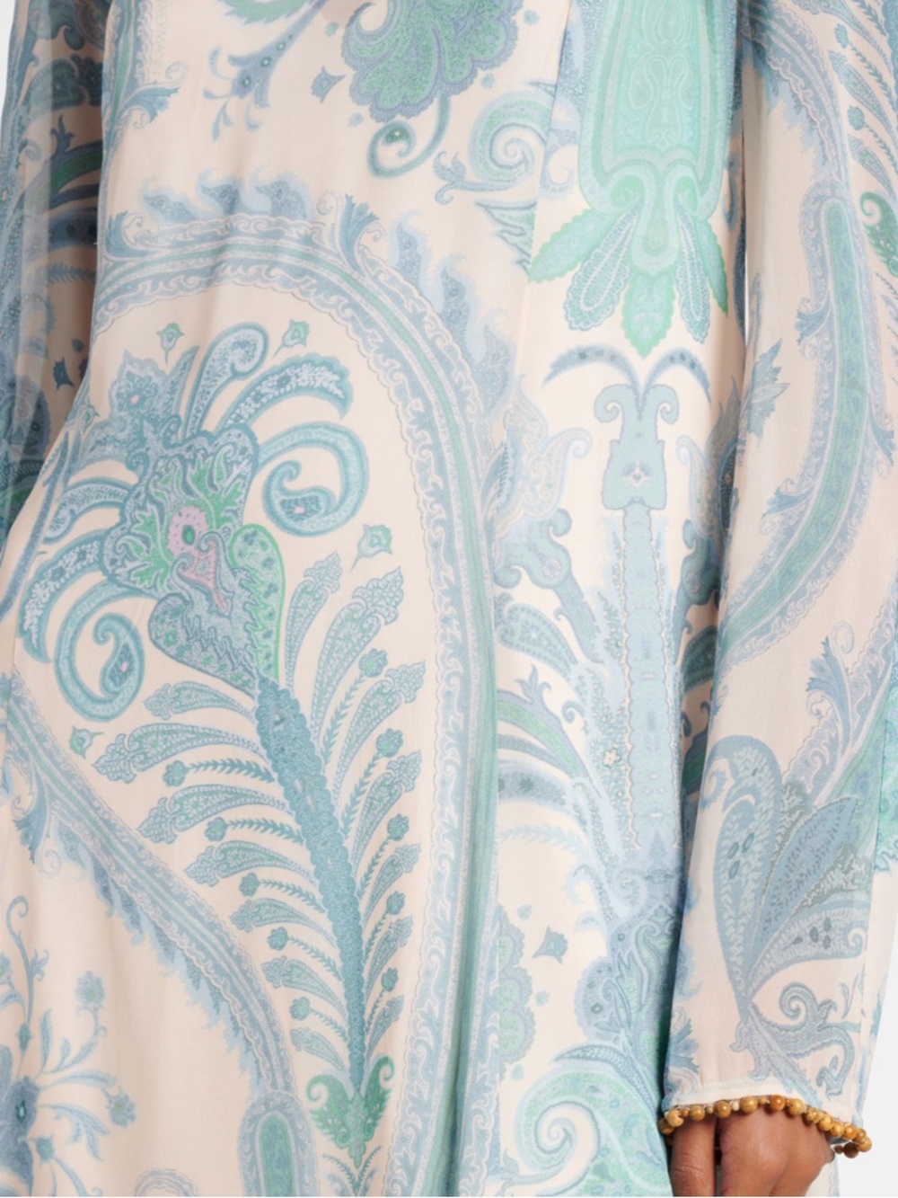 Zimmermann Cream and Light Blue Paisley Long-Sleeve Maxi Dress - Picture 6 of 13